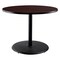 National Public Seating 36" Round Cafe Table With Round Base, 30" Height, Particleboard Core T-Mold, Mahogany Top, Black Frame